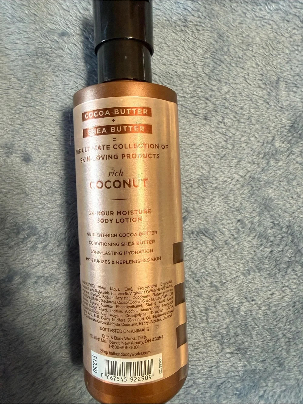 Bath & Body Works CocoShea Coconut 24-Hour Moisture Body Lotion.